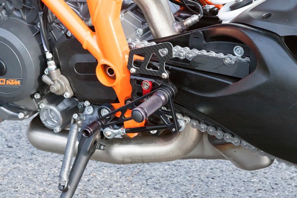 LSL 2Slide Rastenanlage für KTM 1290 Super Duke R, schwarz-rot