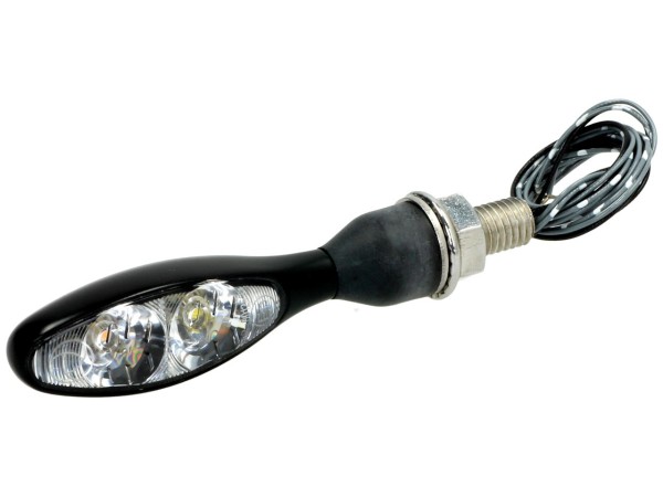 Kellermann Blinker mit Positionslicht, Micro 1000 PL, Stahl, LED, VL/VR, 12 V, schwarz seidenmatt