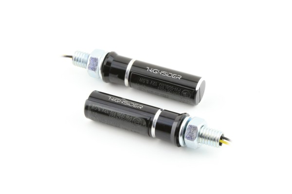 HIGHSIDER Pro Conero LED Blinker Gehäuse Schwarz / Linse Rauchgrau (Paar), Vorn & Hinten