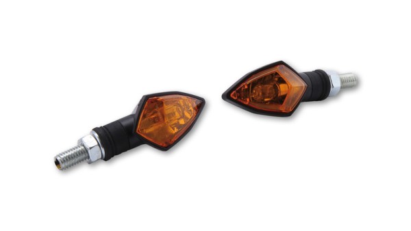 HIGHSIDER Smart Rock Glühlampen Mini-Blinker Gehäuse Schwarz / Linse Orange (Paar), Vorn & Hinten