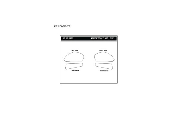 Stompgrip Tank Pad schwarz, Volcano, Streetbike Tank Kit - Tank Seiten, für Yamaha YZF-R7 RM39 EURO5