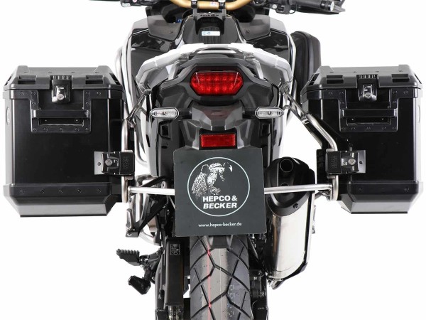 Xplorer Cutout Kofferset schwarz + Cutout-Träger silber für CRF 1100 Africa Twin /Adventure (20-23)