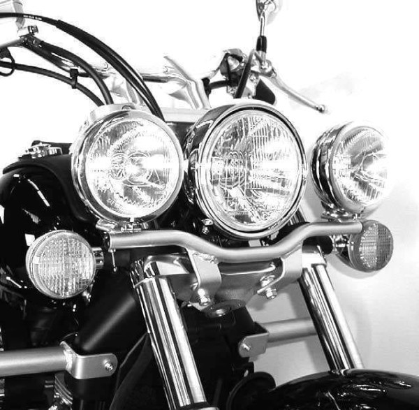 Twinlight Zusatzscheinwerferset (Fernlicht) chrom für Honda VT 750 DC Shadow Spirit (07-13)