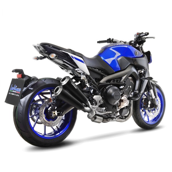 LeoVince Auspuffanlage GP Duals für Yamaha MT-09, Edelstahl schwarz, slip on, Euro4, E-Gutachten