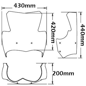Hohe Windschutzscheibe Sport für BMW K 1200 R /K 1300 R, klar