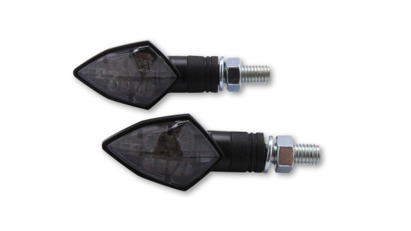 HIGHSIDER Smart Rock LED Blinker Gehäuse Schwarz / Linse Rauchgrau (Paar), Vorn & Hinten