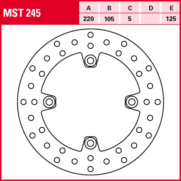 TRW Bremsscheibe hinten starr MST245