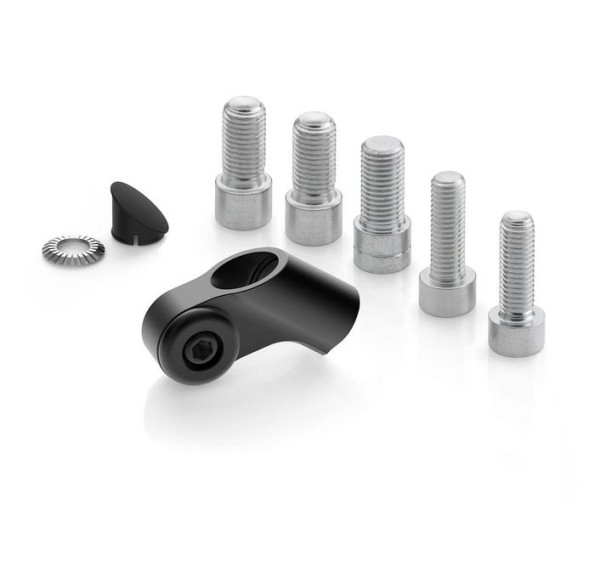 Spiegeladapter RIZOMA "Side Mount" L 42,5 mm für Vespa, schwarz eloxiert