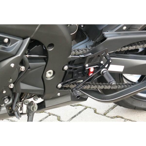 LSL 2Slide-Rastenanlage für Yamaha YZF-R1, 2004-2006, schwarz-rot