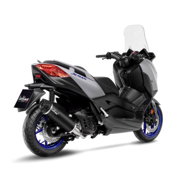 LeoVince Komplettanlage SBK Nero für Yamaha X-Max 125 /Tech Max, Edelstahl, ABE, Euro5
