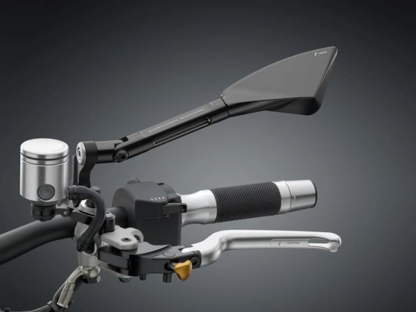 Spiegel RIZOMA "TOMOK" links für Vespa, schwarz eloxiert