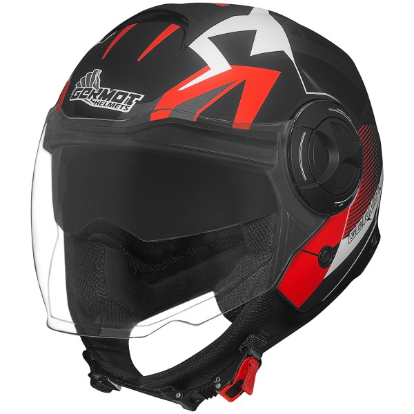 Germot Helm GM 650, matt-schwarz/rot