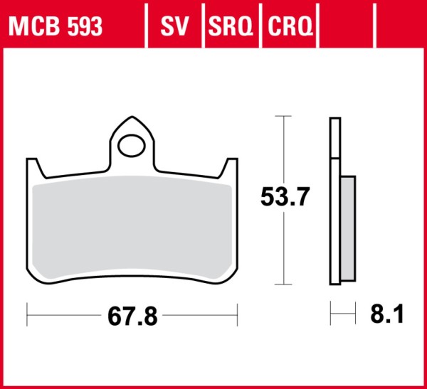 TRW Bremsbelagsatz vorne MCB593TRQ, Sintermetall, homologiert ECE R90
