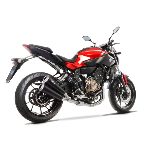 LeoVince Komplettanlage GP Duals für Yamaha MT-07, Edelstahl schwarz, Euro4, E-Gutachten