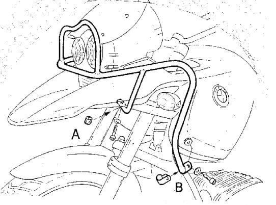 Tankschutzbügel silber für Kombination mit Motorschutzbügel für BMW R 1150 GS (00-04)
