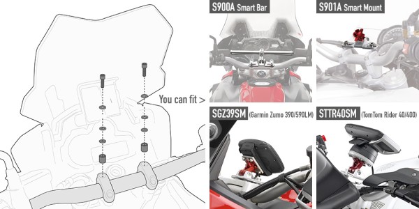 Montagekit der Smart Bar S900A / Smart Mount S901A für Honda Givi
