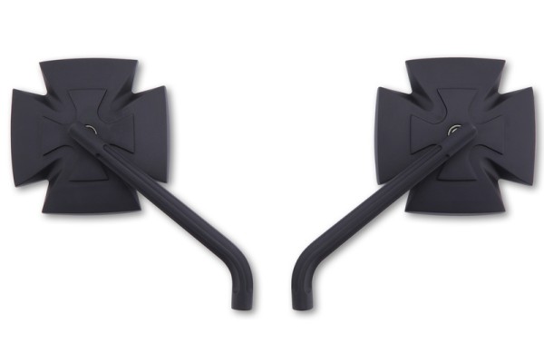 HIGHSIDER pro Spiegel Iron Cross Schwarz (Paar)