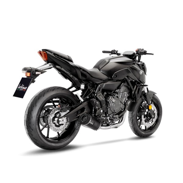 LeoVince Komplettanlage LV One Evo für Yamaha MT-07, Edelstahl schwarz, Euro5, E-Gutachten
