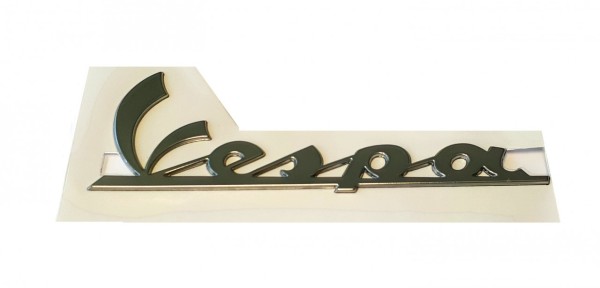 Schriftzug, Motiv: Vespa, links, chrom, 150x49 mm