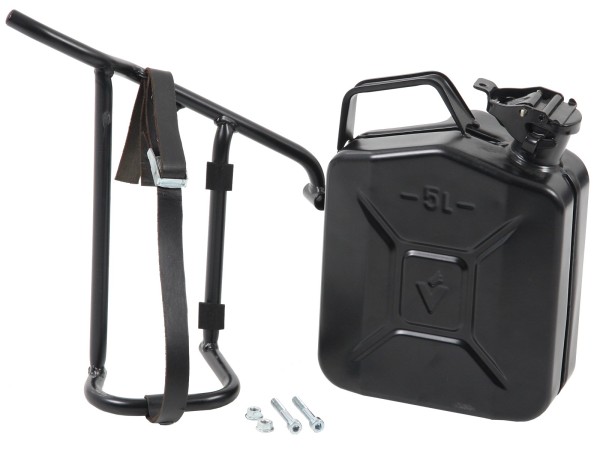 Kanister 4L inkl. Halter links Cutout schwarz für V 9 Bobber (Bj.16-) Hepco & Becker