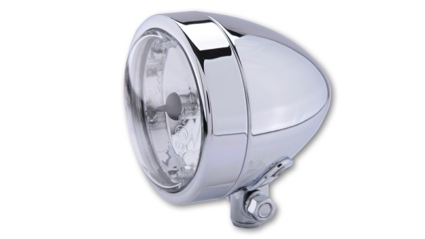 HIGHSIDER smart Scheinwerfer Bullet H4 Chrom Fernlicht, Untere Befestigung, E-Geprüft (1Stck)