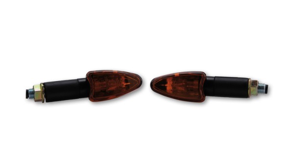 HIGHSIDER Smart Arrow Glühlampen Mini-Blinker Gehäuse Schwarz / Linse Orange (Paar), Vorn & Hinten