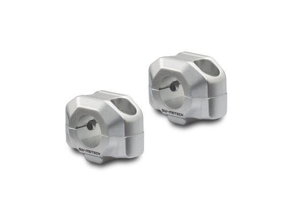 SW-Motech Lenkererhöhung, silber für Ø 22 mm Lenker, H=15 mm für Kawasaki Versys-X 300 ABS