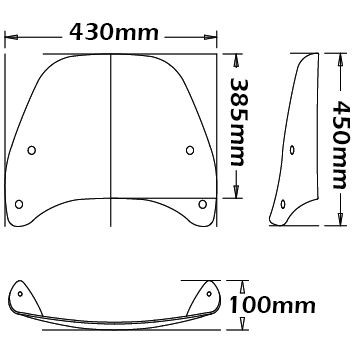 Mittlere Windschutzscheibe für BMW R 1150 R Rockster (02-05), leicht getönt