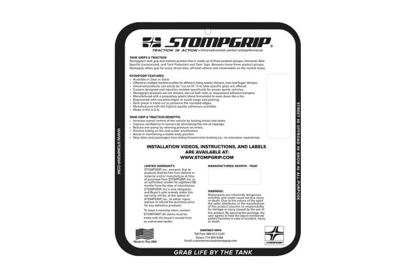 Stompgrip hybrid, Volcano, für Kawasaki ZX6R Ninja, 2009-2025