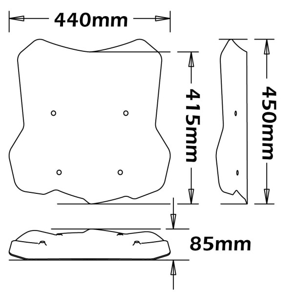 Mittlere Windschutzscheibe auf Originalhalterungen für BMW F 850 GS (18-21), klar