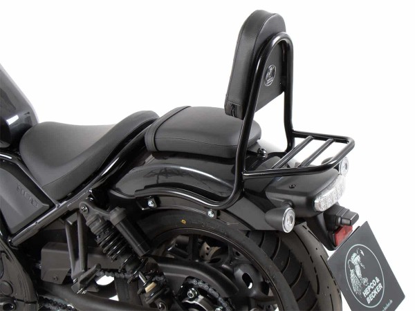 Sissybar schwarz mit Gepäckträger (Rohrausführung) für Honda CMX 1100 Rebel /DCT /SE (25-)