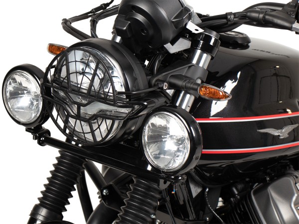 Lampenschutzgitter schwarz für Moto Guzzi V7 850 Special/Stone/Centenario (21-24) Hepco & Becker