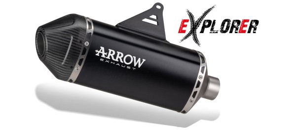 ARROW Auspuff EXPLORER Aluminium schwarz mit Carbon-Endkappe für BMW R12 G/S (25-)