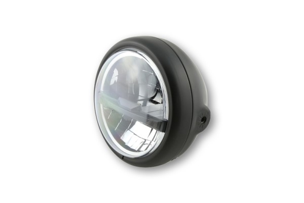 HIGHSIDER pro 5 3/4 Zoll Scheinwerfer Pecos Typ 5 LED Schwarz, Schwarze Streuscheibe, Seitliche Befe