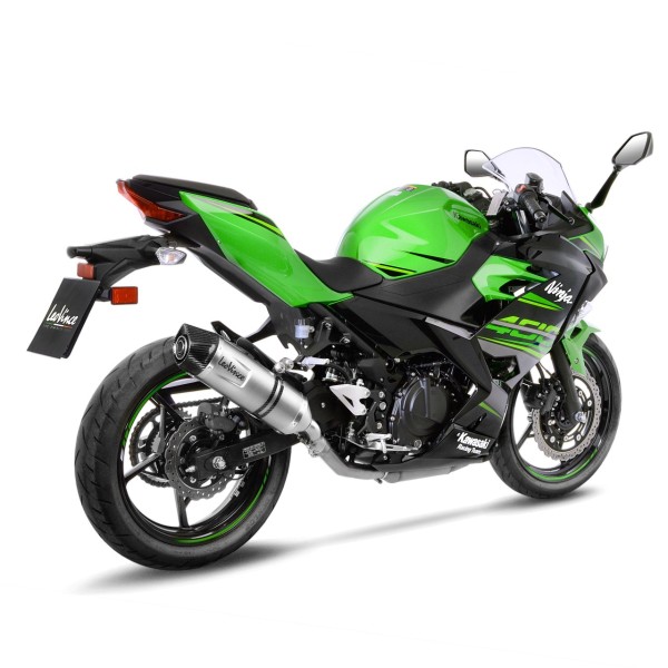 LeoVince Auspuffanlage LV One Evo für Kawasaki Ninja 400 /Z 400, silber, slip on, E-Gutachten