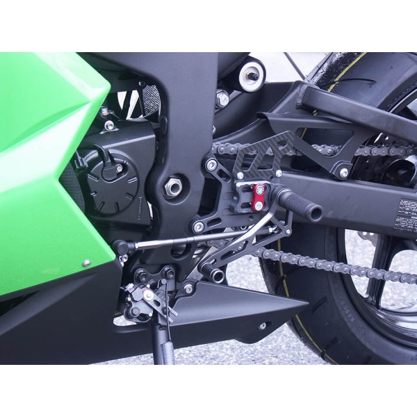 LSL 2Slide Rastenanlage für Kawasaki ZX-6R, 2007-2008, schwarz-rot