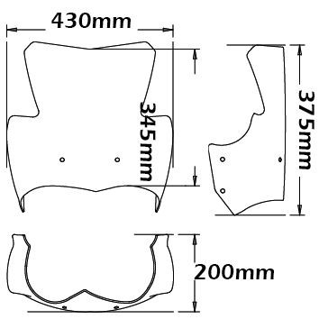 Niedrige Windschutzscheibe Sport für BMW K 1200 R /K 1300 R, klar