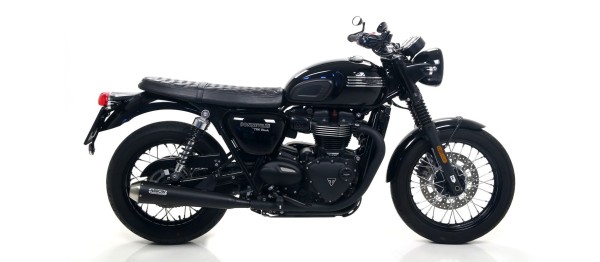 ARROW Auspuff DARK PRO-RACE für Triumoh Bonneville T100 / T120 2016-, Edelstahl schwarz