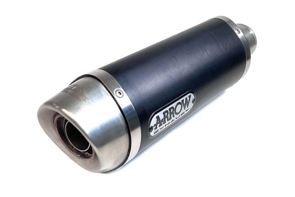 ARROW Auspuff DARK THUNDER für Yamaha MT07 / Tracer 700 2014-2020, Aluminium schwarz mit Edelstahl E
